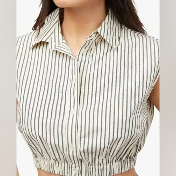 NWT REVOLVE We Wore What sleeveless popover top pinstripe S - Picture 3 of 7